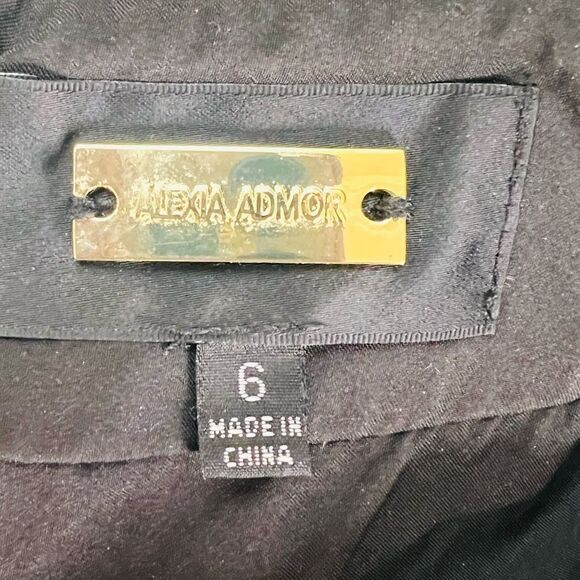 Alexia Admor Women's Black & White Zenia Tweed V-Neck Fit & Flare Dress Size 6 - Picture 6 of 9